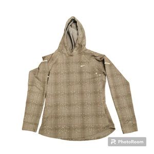 Nike Dri-Fit Gray Plaid Vented Reflective Pullover‎ Athletic Hoodie